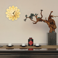 Dahlia - unique stylish natural wood wall clock, a piece of wall art - Thumbnail 5