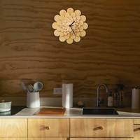 Dahlia - unique stylish natural wood wall clock, a piece of wall art - Thumbnail 7