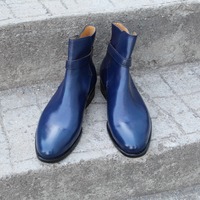 Crafted Leather Classic Dress Shoes Blue Genuine Leather Jodhpur Buckle Strap Boot - Thumbnail 2