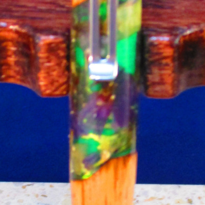 #52 edc brass and green flowers