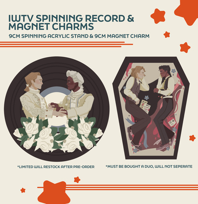 IWTV Spinning Record Acrylic Stand & Magnet Charm