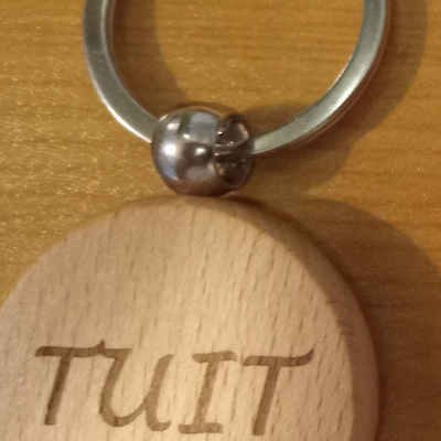 #77 round tuit keyring