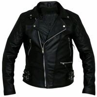 Moto New Men Slim Fit Lambskin Leather Jacket Black Quilted Biker Motorcycle - Thumbnail 4