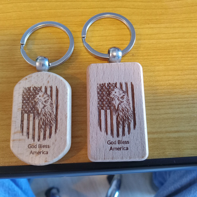 #82 god bless america keyring - rectangle