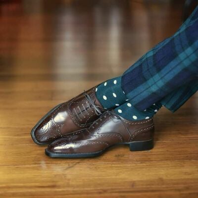 Men tailor made high quality leather wingtip dress shoes brown leather men dress shoes