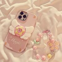 Magic Card Girl Sakura Star Wing suitable for iPhone stereo cartoon creative bracket silicone protective cover - Thumbnail 5