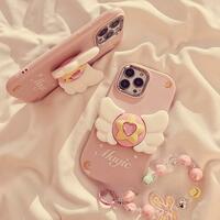 Magic Card Girl Sakura Star Wing suitable for iPhone stereo cartoon creative bracket silicone protective cover - Thumbnail 7