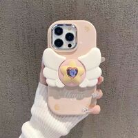 Magic Card Girl Sakura Star Wing suitable for iPhone stereo cartoon creative bracket silicone protective cover - Thumbnail 2
