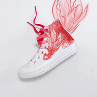 Scarlet Koi Fish Print Sneakers - Thumbnail 3