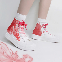 Scarlet Koi Fish Print Sneakers - Thumbnail 2