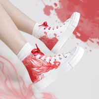 Scarlet Koi Fish Print Sneakers - Thumbnail 1
