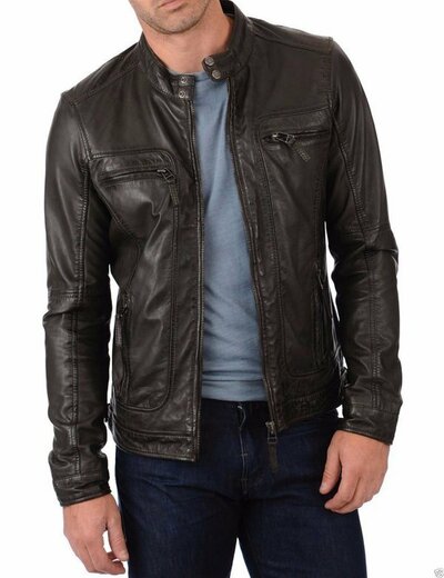 MENS BIKER LEATHER JACKET, MEN FASHION BLACK LEATHER JACKET, MEN LEATHER JACKETS
