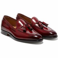 Footjunkies Red Oxide Apron Toe Tassel Loafer Premium Leather Men Wedding Shoes - Thumbnail 4