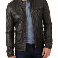 MENS BIKER LEATHER JACKET, MEN FASHION BLACK LEATHER JACKET, MEN LEATHER JACKETS - Thumbnail 4
