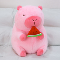 Pink Capybara Plush Toy With Watermelon - Thumbnail 5