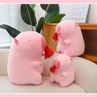Pink Capybara Plush Toy With Watermelon - Thumbnail 2