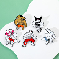 5Pcs Cartoon Funny Cute Brooch Set Creative Muscle Enamel Pin brooches - Thumbnail 3