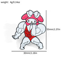 5Pcs Cartoon Funny Cute Brooch Set Creative Muscle Enamel Pin brooches - Thumbnail 5
