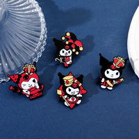 4Pcs Cute Brooch Set Creative Sanrio Joker Kuromi Melody Pin brooches - Thumbnail 1