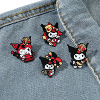 4Pcs Cute Brooch Set Creative Sanrio Joker Kuromi Melody Pin brooches - Thumbnail 2