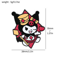 4Pcs Cute Brooch Set Creative Sanrio Joker Kuromi Melody Pin brooches - Thumbnail 5