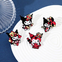 4Pcs Cute Brooch Set Creative Sanrio Joker Kuromi Melody Pin brooches - Thumbnail 3