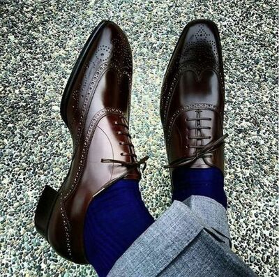 Men Bespoke Handmade Shoes, Genuine Leather Formal Oxford Shoes, Chiseled Toe Brown Leather Lace Up Shoes for Men