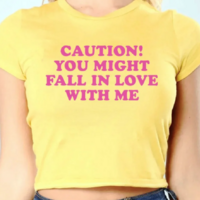 CAUTION!YOU MIGHT FALL IN LOVE WITH ME BABY TEE - Thumbnail 2