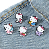 5pcs Cute anime kitty brooches pins - Thumbnail 1