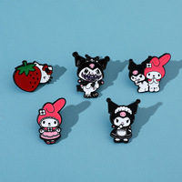 6pcs Cute anime kuromi kitty brooches pins set - Thumbnail 1