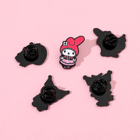 6pcs Cute anime kuromi kitty brooches pins set - Thumbnail 3