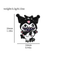 6pcs Cute anime kuromi kitty brooches pins set - Thumbnail 6