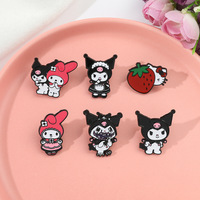 6pcs Cute anime kuromi kitty brooches pins set - Thumbnail 5