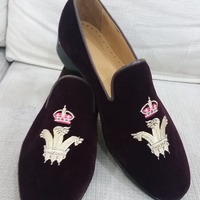 Crafted Leather Men Velvet Loafers Moccasin Dress Shoes - Thumbnail 3