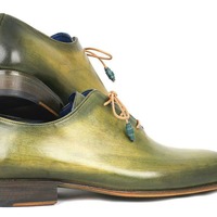 New Handmade Men's Olive Green Leather Loafer Slip On Stylish Loafers Dress & Formal Shoes - Thumbnail 2