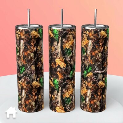 Camo leaves tumbler