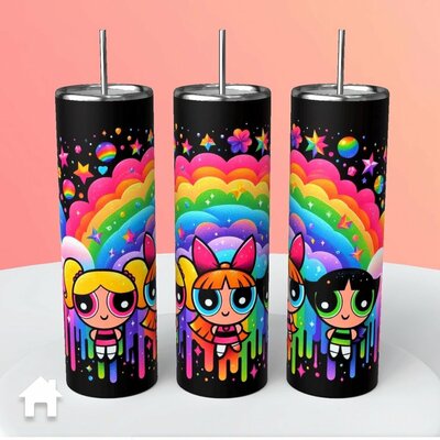 Powerpuff girls rainbow tumbler