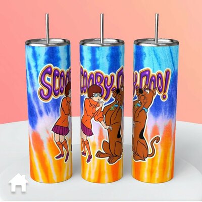 Scooby doo and velma tie dye tumbler