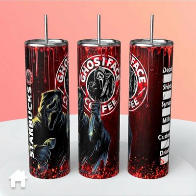 Scream ghostface coffee x starbucks type tumbler