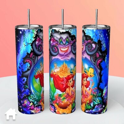 Disney little mermaid ariel ursula tumbler