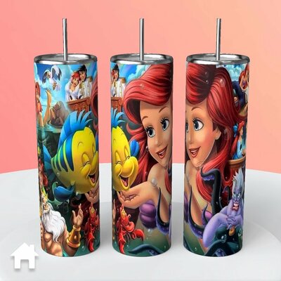Disney little mermaid ariel flounder tumbler