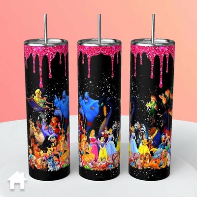 Disney movie characters tumbler