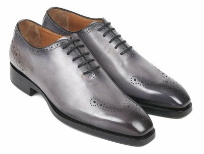 New Handmade Men's Goodyear  Oxfords Gray Shoes