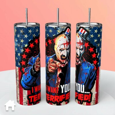 Terrifier "i want you" 4th of july independence day tumbler