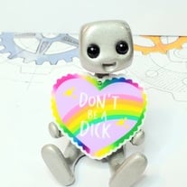 Don't Be A D*ck Robot Figurine Resin Art Toy Happy Mental Health and Boundaries Kawaii Desk Buddy