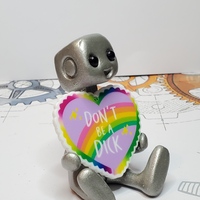 Don't Be A D*ck Robot Figurine Resin Art Toy Happy Mental Health and Boundaries Kawaii Desk Buddy - Thumbnail 3