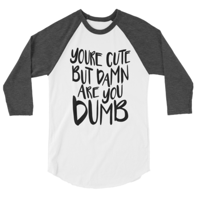 "you're cute" pink plastic cups baseball tee