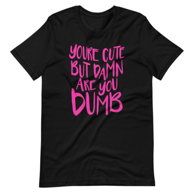 "you're cute" pink plastic cups tee