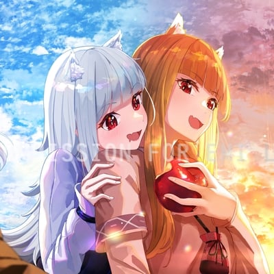 Myuri and holo - spice and wolf (signed print)