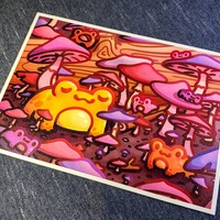 Frog and Fungus Mini Print - Thumbnail 1